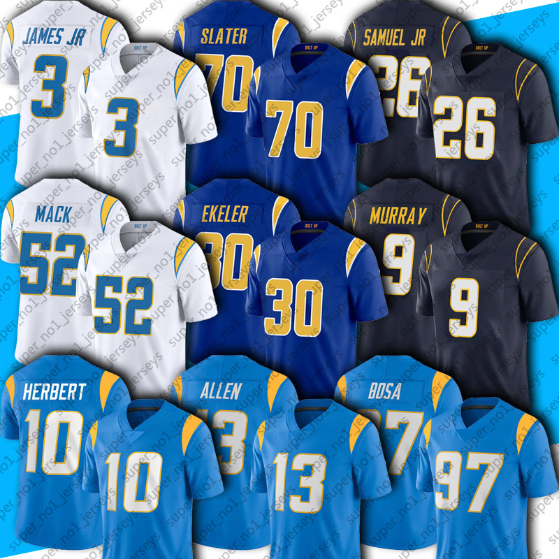 

Football Khalil Mack Justin Herbert Jersey Keenan Allen Joey Bosa Derwin James Jr Jerseys Austin Ekeler Mike Williams Gerald Everett Rashawn Slater Kenneth Murray, Man custom jersey (sd)