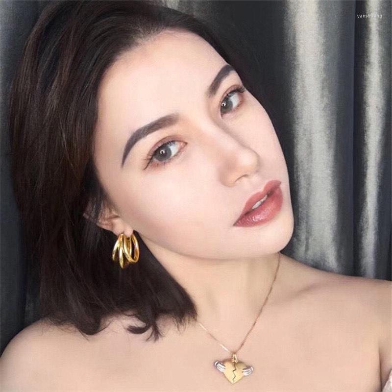 

Hoop & Huggie Stainless Steel Earring Pearl Round Earrings Punk Chain For Women Trendy Gold Colors Jewelry GiftsHoop