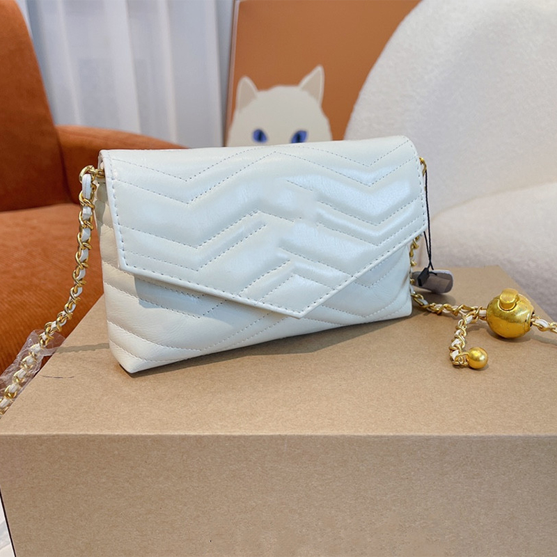 

Top Vintage Luxurys Small Golden Ball Shoulder Bag Women's Fashion Leather Chain Card Holder Designer Handbag Messenger Totes High Quality Classic Shoulder Bag's, Black