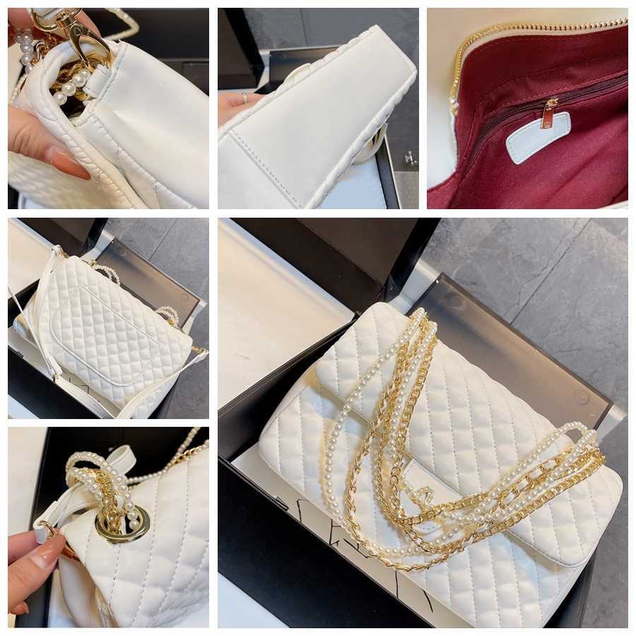 

Designer Handbags bags High Quality Pearl chain Leather Embossed Fashion Women Chain Crossbody Messenger Bag Shoulder dq01 001, #1