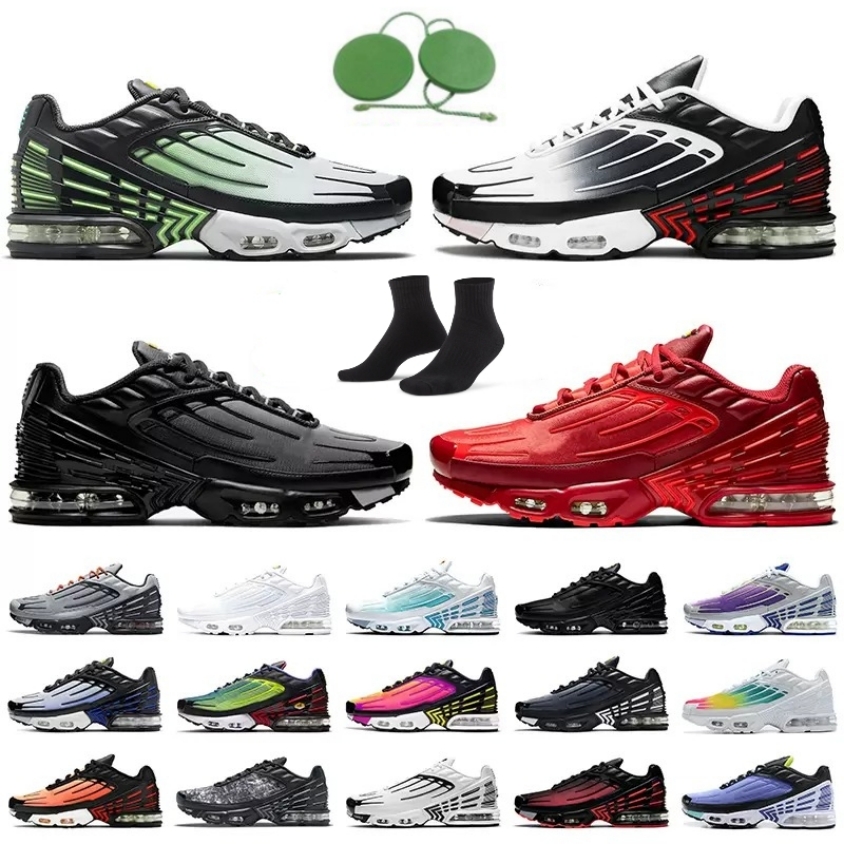 

2022 Men Womens Tn Plus 3 Running Shoes Tuned Mens Sneakers Mesh Laser Triple White Black Deep Royal Green Aqua Blue Orange Red Iridescent Multi Crater Sports Trainers, 46