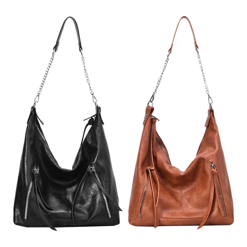 

Evening Bags Fashion Handbags Wear-resistant Women Retro Messenger Shoulder Bag PU Leather Large Capacity Crossbody HandbagEvening, Black