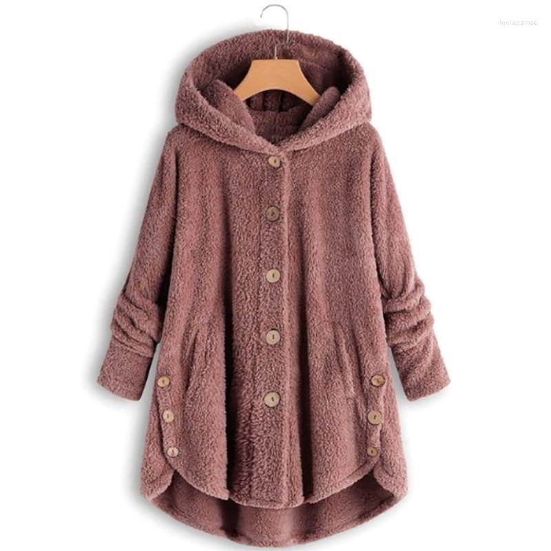 

Women's Vests Coats Wool&blends 2022 Autumn Winter Coat Women Warm Teddy Bear Wool Jacket Female Plush Plus Size -4XL Luci22, Pink