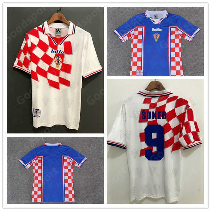 

RETRO 1998 SUKER home away retro classic jersey custom football shirt number suker best quality football clothing calcio world cup, Men