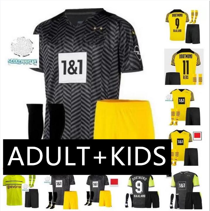 

adult kits dortmund soccer jersey Borussia 21 22 fourth 2021 2022 football shirt HAALAND REUS NEONGELB BELLINGHAM SANCHO HUMMELS BRANDT men + kids kit maillot de foot