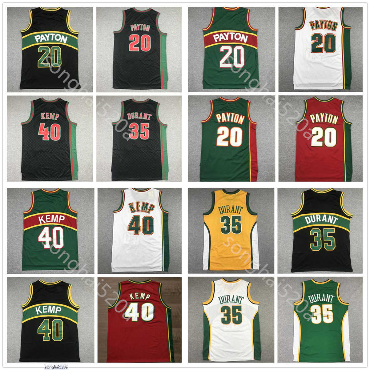 

Men Seattle's Supersonics's Basketball Shawn Kemp Jersey Gary Payton Kevin Durant Ray Allen Detlef Schrempf Stitched Green Yellow White Red Nba's Jerseys, Beige