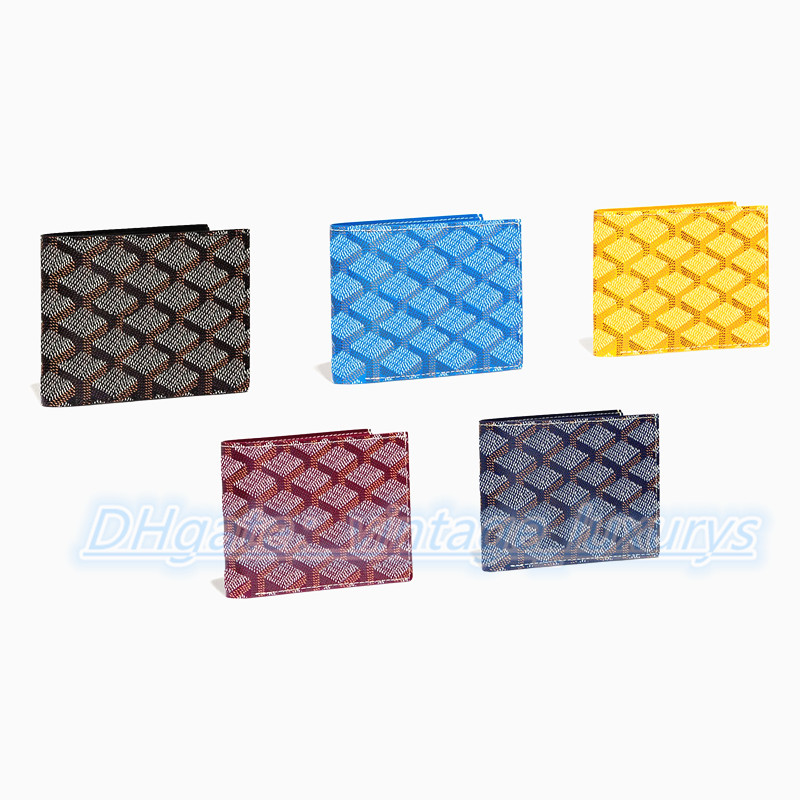 

5A quality Genuine Leather Purse passport Holders Luxurys designer wallet goyar card holder Mens wallets Women's purses gift Coin Mini Wallets key pouch, Blue