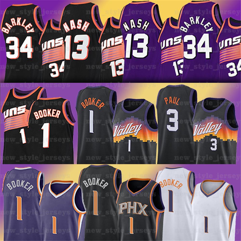 

Devin 1''Suns''Men Booker Basketball Jerseys Chris 3 Paul DeAndre 22 Ayton 34 Charles 13 Steve Barkley Nash Ciry Jerseys