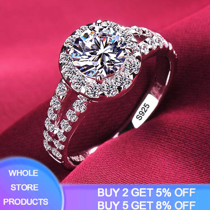 

0.7ct 3mm Round Cut Engagement&Wedding Ring Luxury Zirconia Diamond Band Ring Silver 925 Jewelry Gift For Women