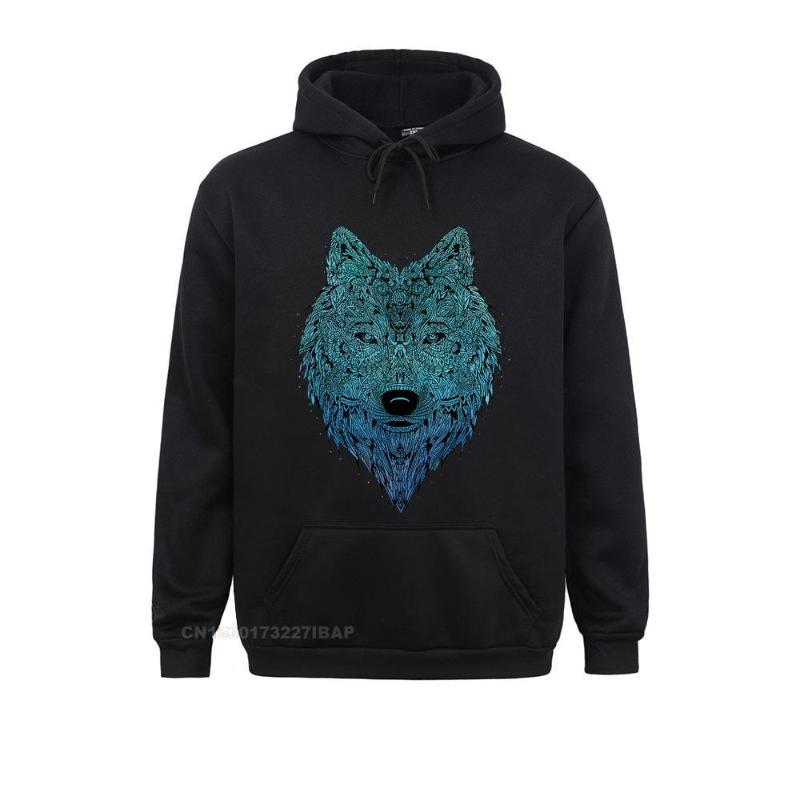 

Men' Hoodies & Sweatshirts Wolf Of The Night Sky Illuminating Animal Nature Hoodie Youthful Slim Fit Long Sleeve Men Custom Hoods, Black