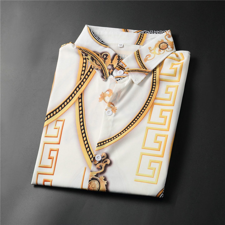 new medus Designers shirts Mens dresses Fashion T Shirts Long sleeve geometric chain creative printing Fit T-shirts Luxurys Tops Clothes vercace-image-789819479