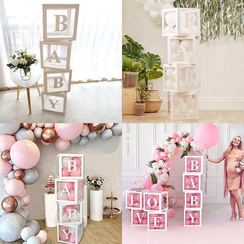 

Party Decoration A-Z Letter Transparent Box Baby Shower 1st Birthday Decor Kids Adult Name Wedding Babyshower