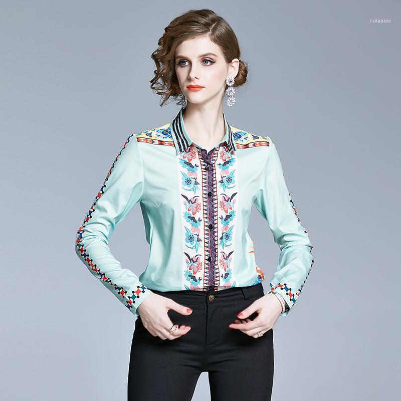 

Women' Blouses & Shirts NRJ-6F-607-A-6687 2022 Spring And Autumn Women Flower Print, Photo color