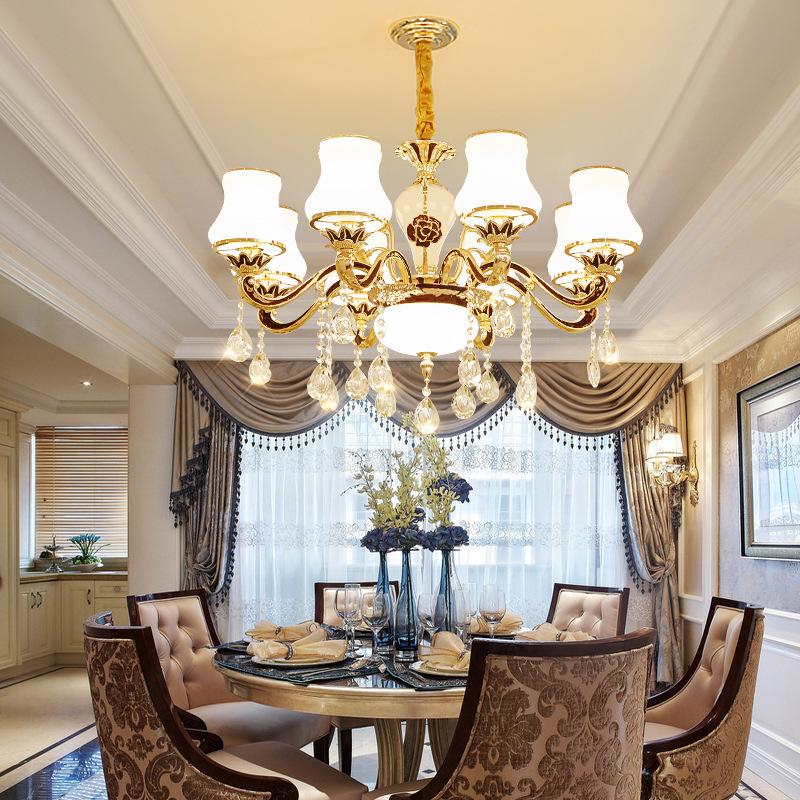 

Pendant Lamps The European Style 12-18 LED Crystal Chandelier, Villa Lobby Exhibition Duplex Building Lamps, Simple And Modern