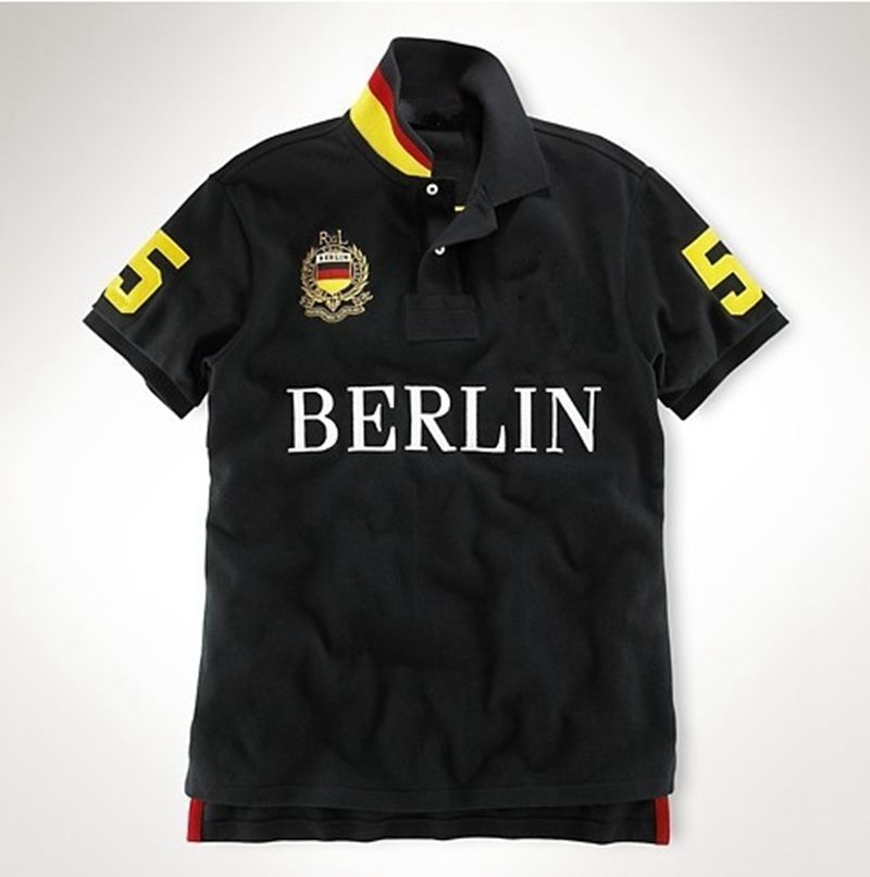 Wholesale 2154 Summer New Polos Shirts European and American Men's Short Sleeves CasualColorblock Cotton Large Size Embroidered Fashion T-Shirts S-2XL 
