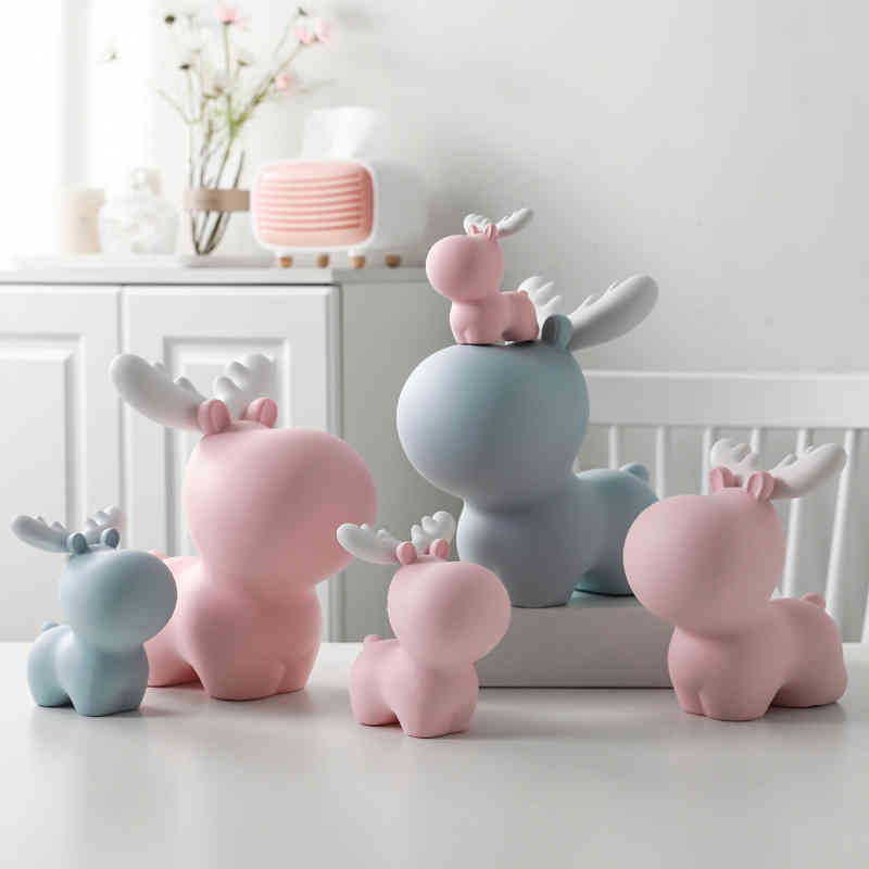 

Cartoon deer piggy bank creative rin ornaments girls crafts decorations gifts