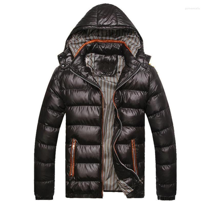 

Men's Down & Parkas Hooded Winter Jackets Casual Men Coats Thick Thermal Shiny Slim Fit Brand Clothing 7XL SA045 Guin22, Black