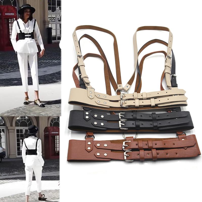 

Belts Corset Punk Black Wide Belt Pu Leather Slimming Body For Women Elastic High Waist Female Cummerbunds Dresses