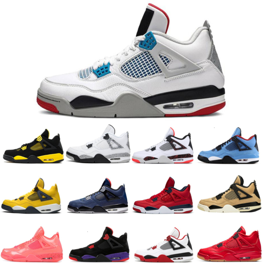 

TopQuality Jordns Jumpman 4 4s Black Cat Men Retro Basketball Shoes Cactus Jack Bred Loyal Blue Fire Red Trainers Sports Sneakers, #14
