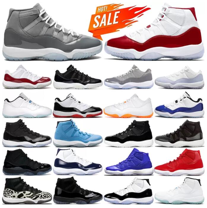 

Cherry Cool Grey 11s Mens Basketball Shoes Jumpman 11 Low 72-10 Pure Violet Royal Blue Concord Gamma Blue Space Jam Men Women Trainers