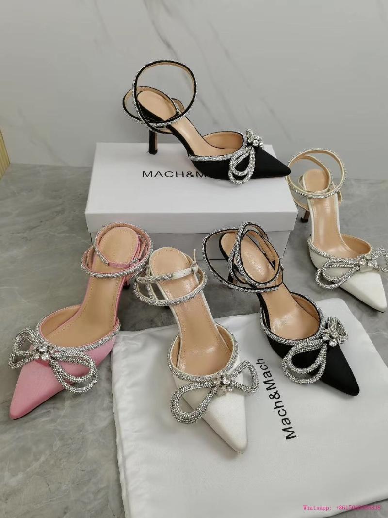 

Dress Shoes Ladies High Heels Double Bow Crystal Silk-satin Pumps Adjustable Strap Pointed Toe Diamond MACH Sexy Party ShoesDress DreDress, 10
