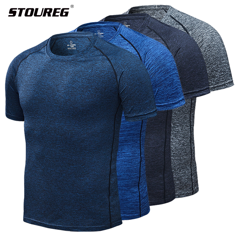 

Men s Running T Shirts Quick Dry Compression Sport Fitness Gym Shirts Soccer Shirts Jersey Sportswear 220615, 1pcs ramdon color