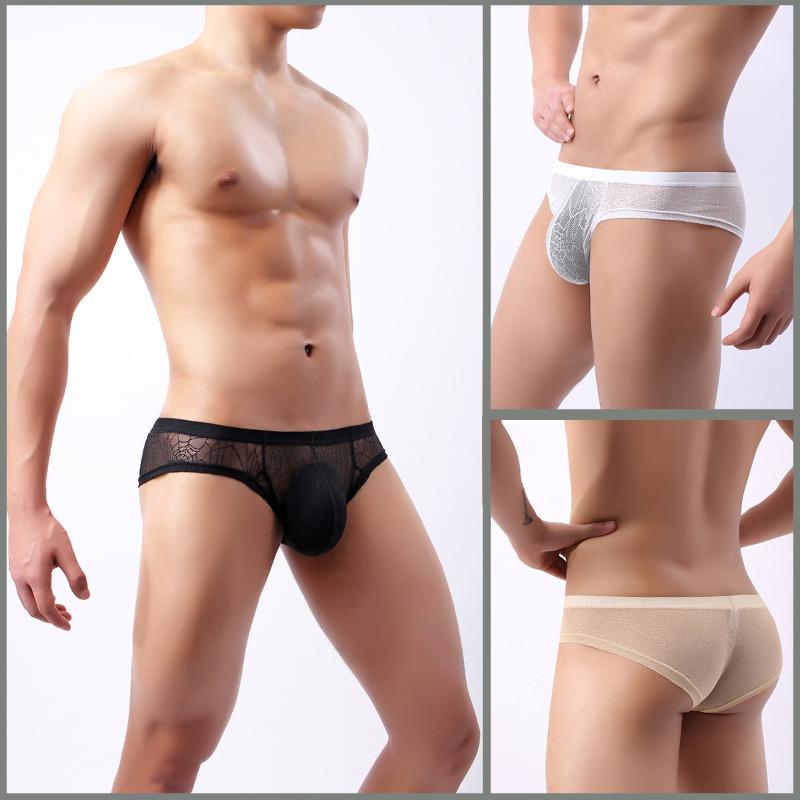 

Underpants Fashion Sexy Low Waist Men' Small Boxer Perspective PantiesUnderpants, White