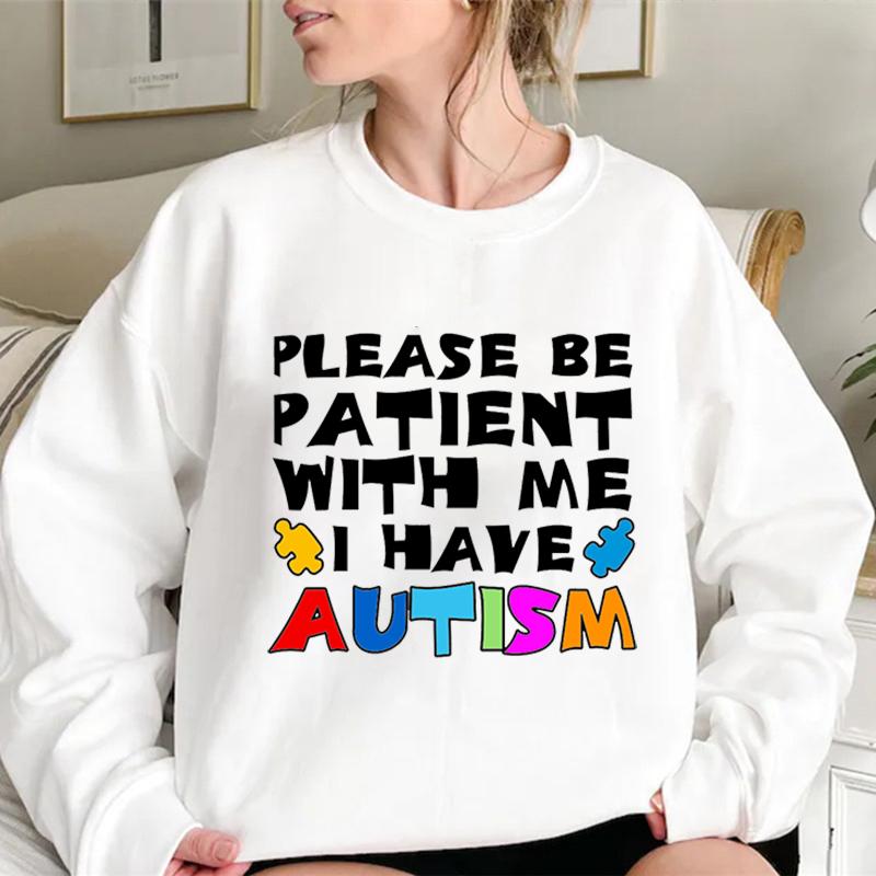 

Women's Hoodies & Sweatshirts Please Be Patient With Me I Have Autism Awareness Letter Women Casual Vintage Femme HoodieWomen's, Yellow