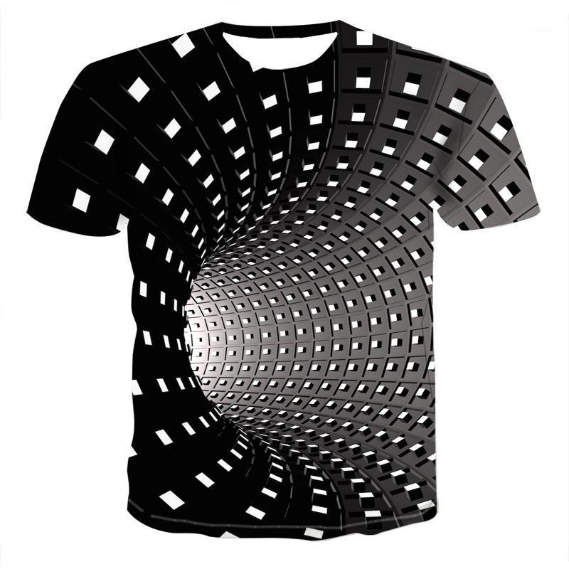 

Men's T-Shirts 2022 Summer Casual 3D Printing T-shirt Street Style Fashion Fun Swirl Large Size O-neck Short-Sleeved, Dz-025