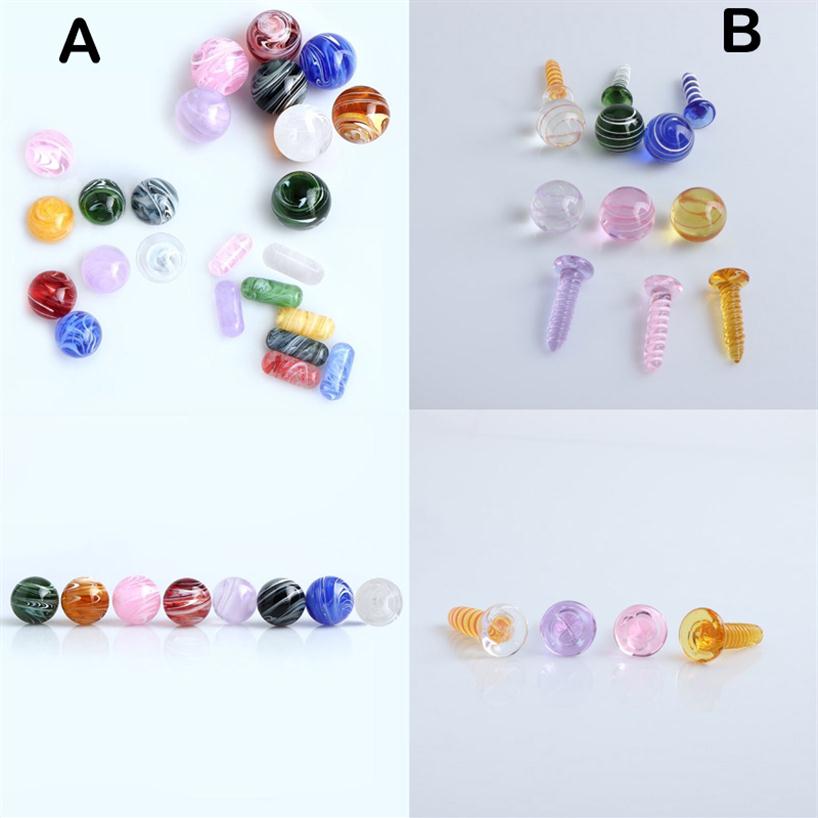 

Recently Smoking Accessories 2Types Marble Sets Glass Screw With 20mm Bead Balls & Rose Din Suit For Terp Slurper Quartz Banger Na200J