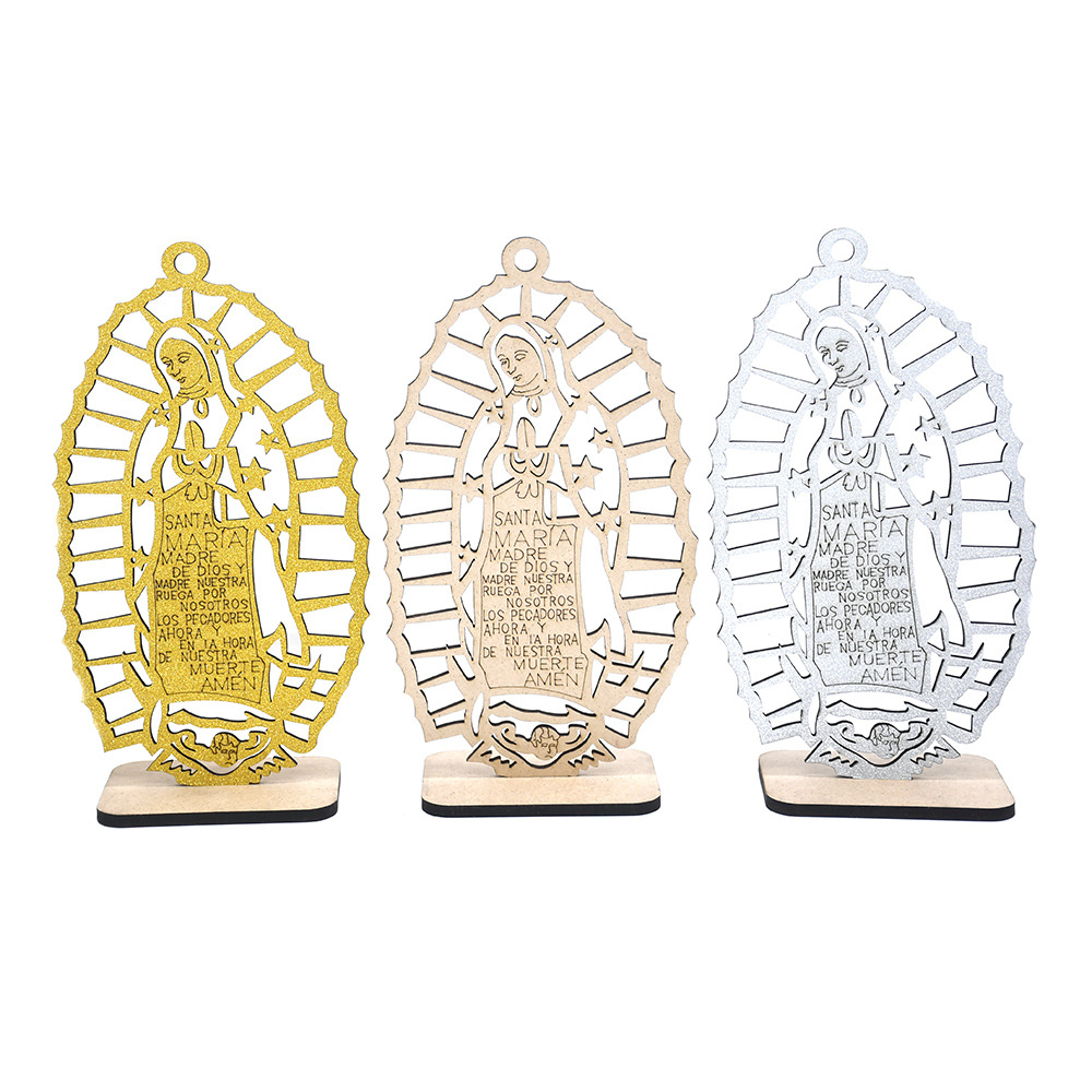 

Christmas Party Supplies High Quality Wood Blessed Virgin Mary Statue Table Decoration