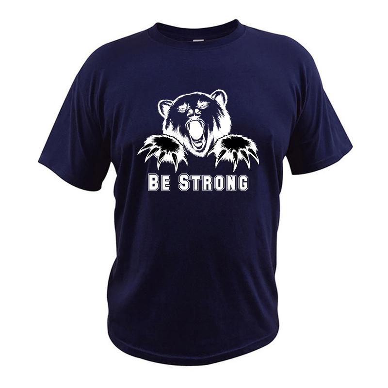 

Men' T-Shirts Singlejersey Men' Short Sleeve T-Shirt "Be Strong" Print Comfortable Soft FabricMen, Orange black