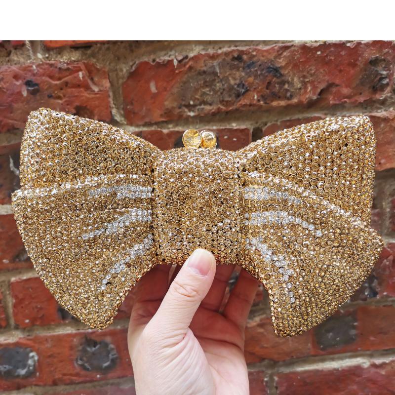 

Evening Bags Wine Luxury Crystal Party Bow For Ladies Wedding Bridal Purse Women Clutch Day Sm95Evening, Customized any color