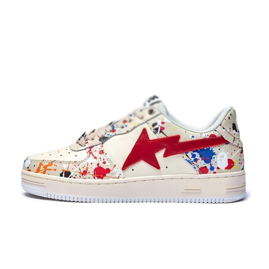 

Men's Camo Casual Shoes Bapestas Sk8sta Designer baped Soft Leather White Black Green Red Orange Women's Sports Shoes Fashion, Sky blue