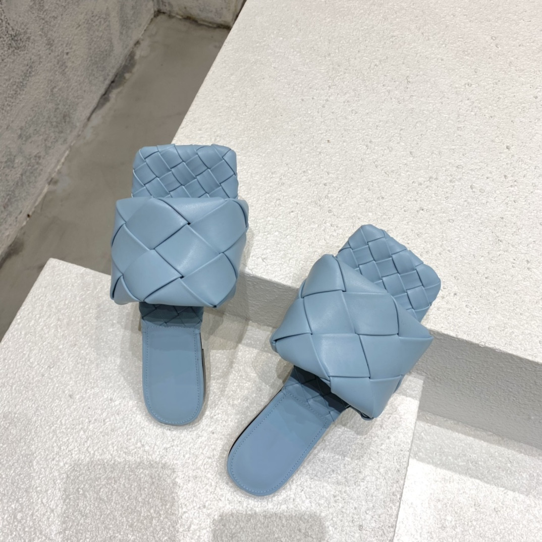 

Designer Sandals Slippers Slides Foam Runners women shoes solid color genuine flat or high heel leather fashion luxury top quality brand logo comfort size 34-41, Blue