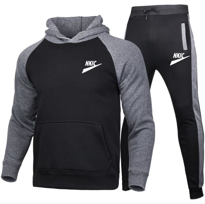 

Unisex Men Women Brand LOGO Tracksuits Two Pieces Set Hoodies and Pants Autumn Winter Sweatshirt letter Print Jogging Suits