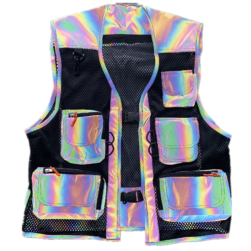 

Men's Hoodies & Sweatshirts Men's Reflective Vests Multi Pockets Outdoor Fishing Fashion Waistcoat for Male