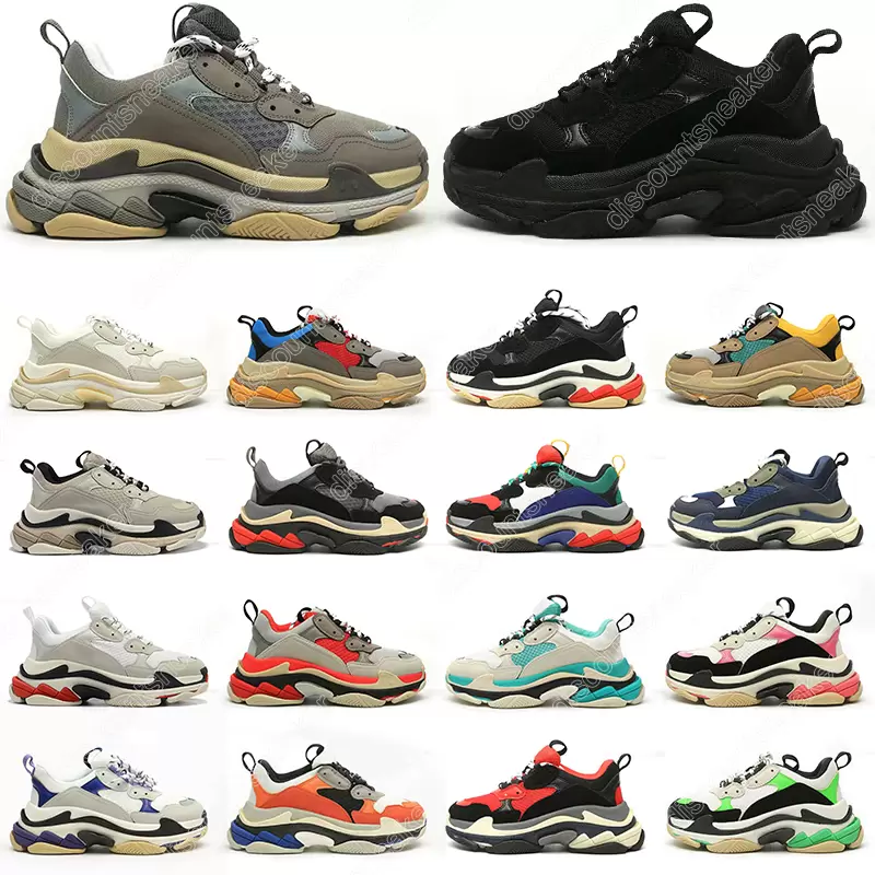 

36 -45 Triple S Casual Shoes Designer Men Women Platform Sneakers Black White Beige Dark Grey Orange Green Khaki Ru shoe''balencaiga'' GEg, Color#13