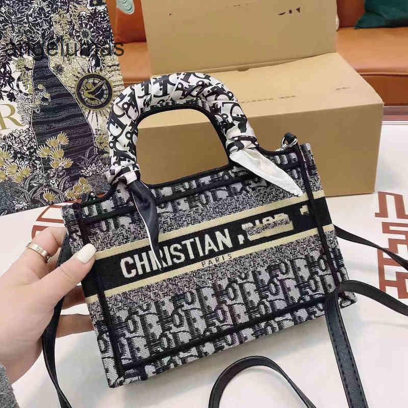 

Print Bag Cristian Woman Shoulder Lady Handbags Bags Tote Booktote Embroidered Canvas Handbag Designer Old Flower Large Capacity Fashion Versatile, Upgrade letter blue