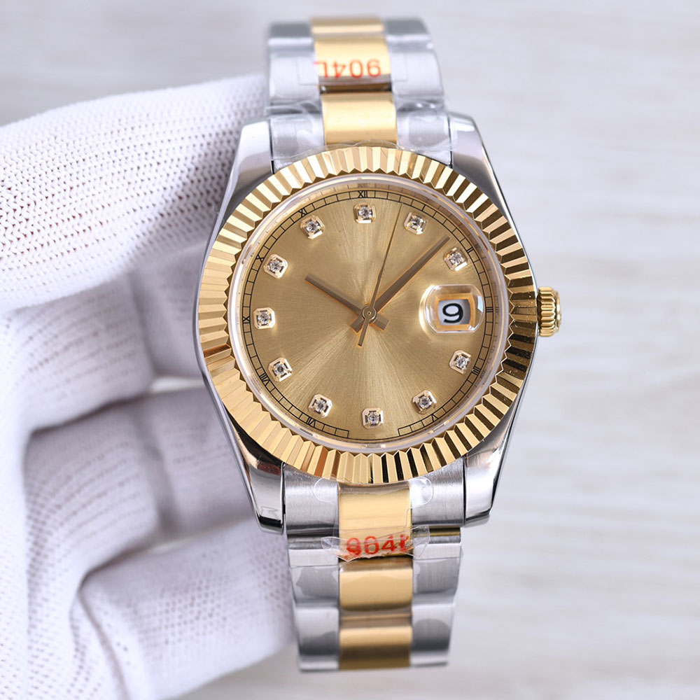

Leisure Mens Watch 41mm Automatic Mechanical Watches Business WristWatch High Quality Stainless Steel Strap Life Waterproof Dual Calendar Gift WristWatches, Color 1