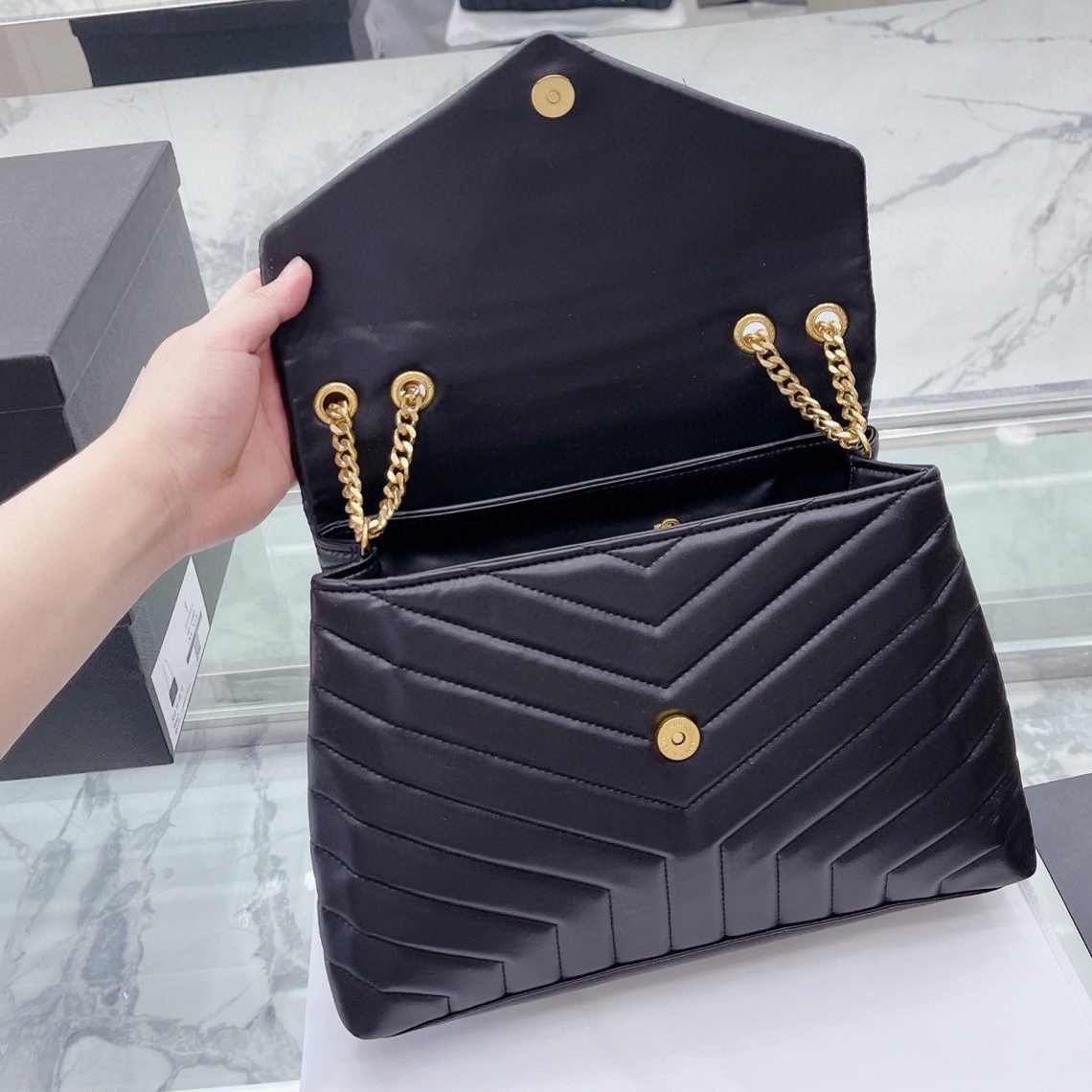 

Designer handbags square fat LOULOU chain bags real leather large-capacity shoulder-bags high quality quilted messenger bag YSLity, Pm get more style