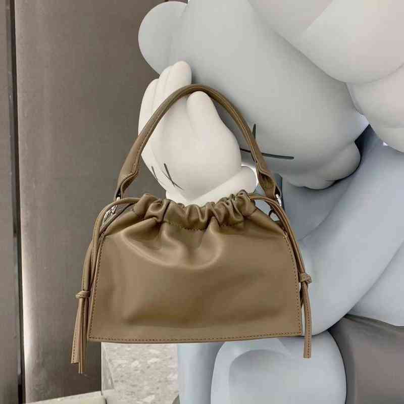 

Evening Bags Ruched Drawstring Vintage Women Handbags Bucket Retro Fashion Ladies Top Handle Bag Pu Leather Female Purse Party Clutch 220407, Brown