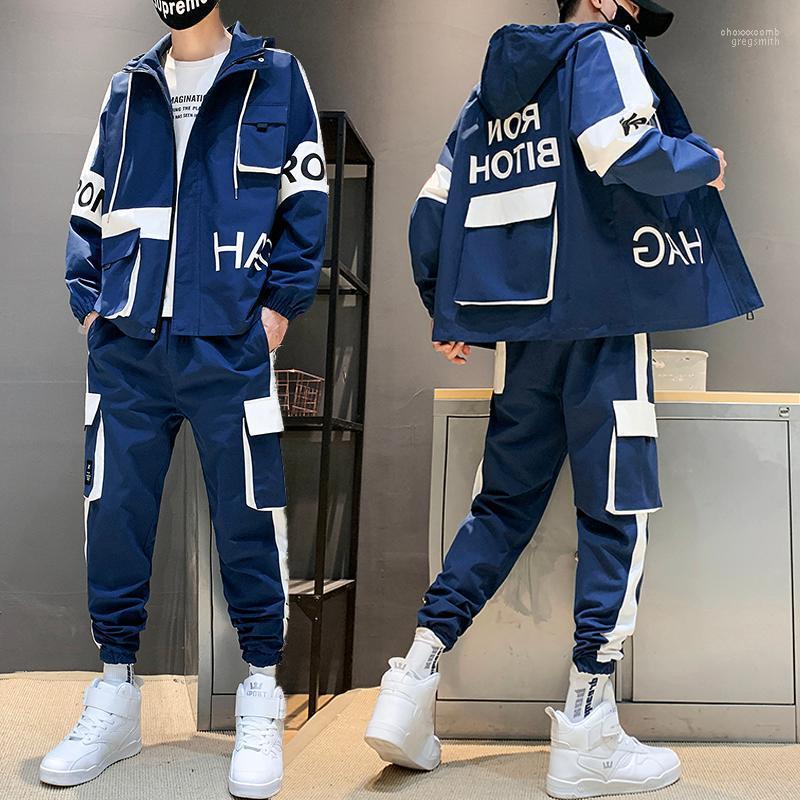 

Men's Tracksuits Stylish Multi Pocket Hooded Tracksuit Men 2022 Autumn Winter 2 Piece Set Zipper Jacket With Hood Safari Patchwork, Beige