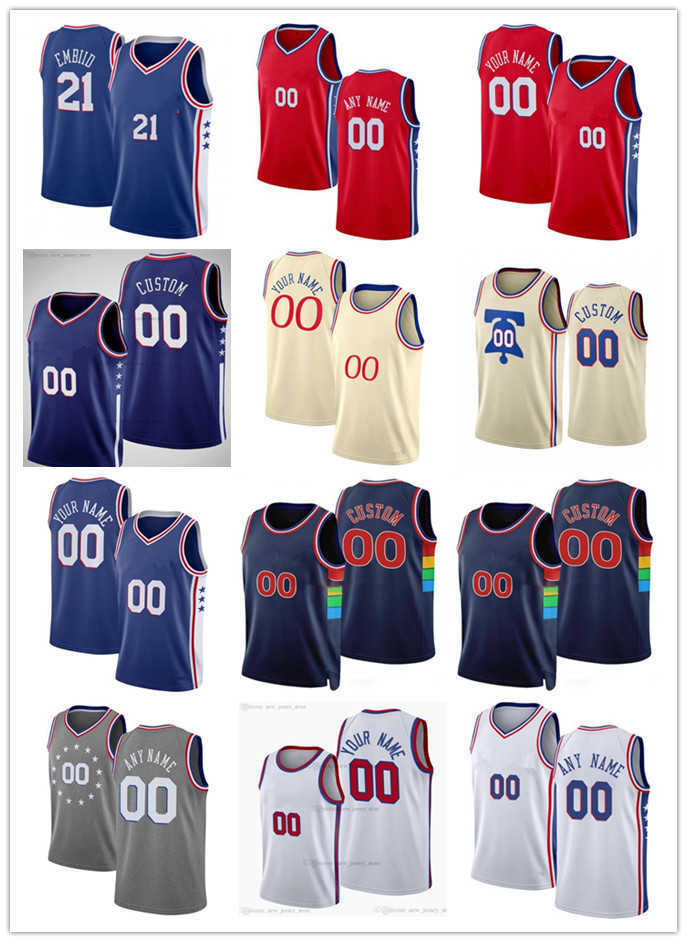 

75th Mens Womens Youth Philadelphia''76ers''Joel 21 Embiid 12 Tobias Harris 0 Tyrese Maxey James 1 Harden Custom Basketball Jerseys, Colour