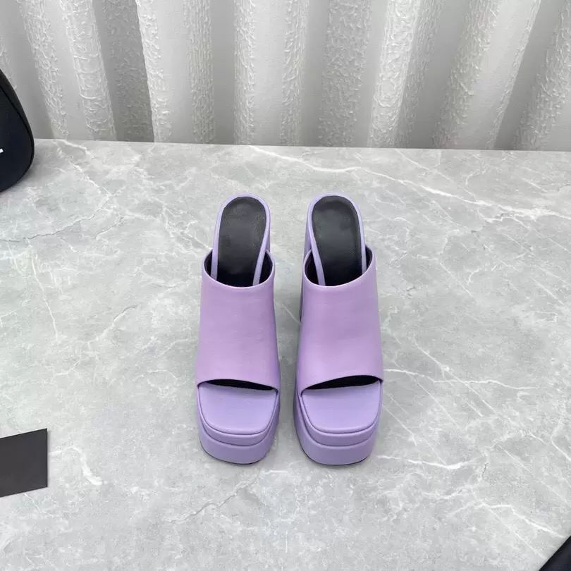 

Fish mouth outside wear slippers 2022 European and American OP54 brand new thick heel waterproof platform hate day high fashion leather half drag pink shoes, Mode other model contact with us