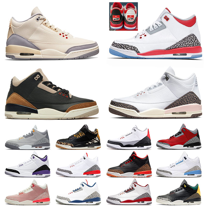 

Jumpman 3 3s III Designer Basketball Shoes Mens Womens Muslin Shady Desert Elephant Kumquat Black Cat White Cement Sports Sneakers Trainers Big Size 13 Eur 36-47, 40-47 pure white