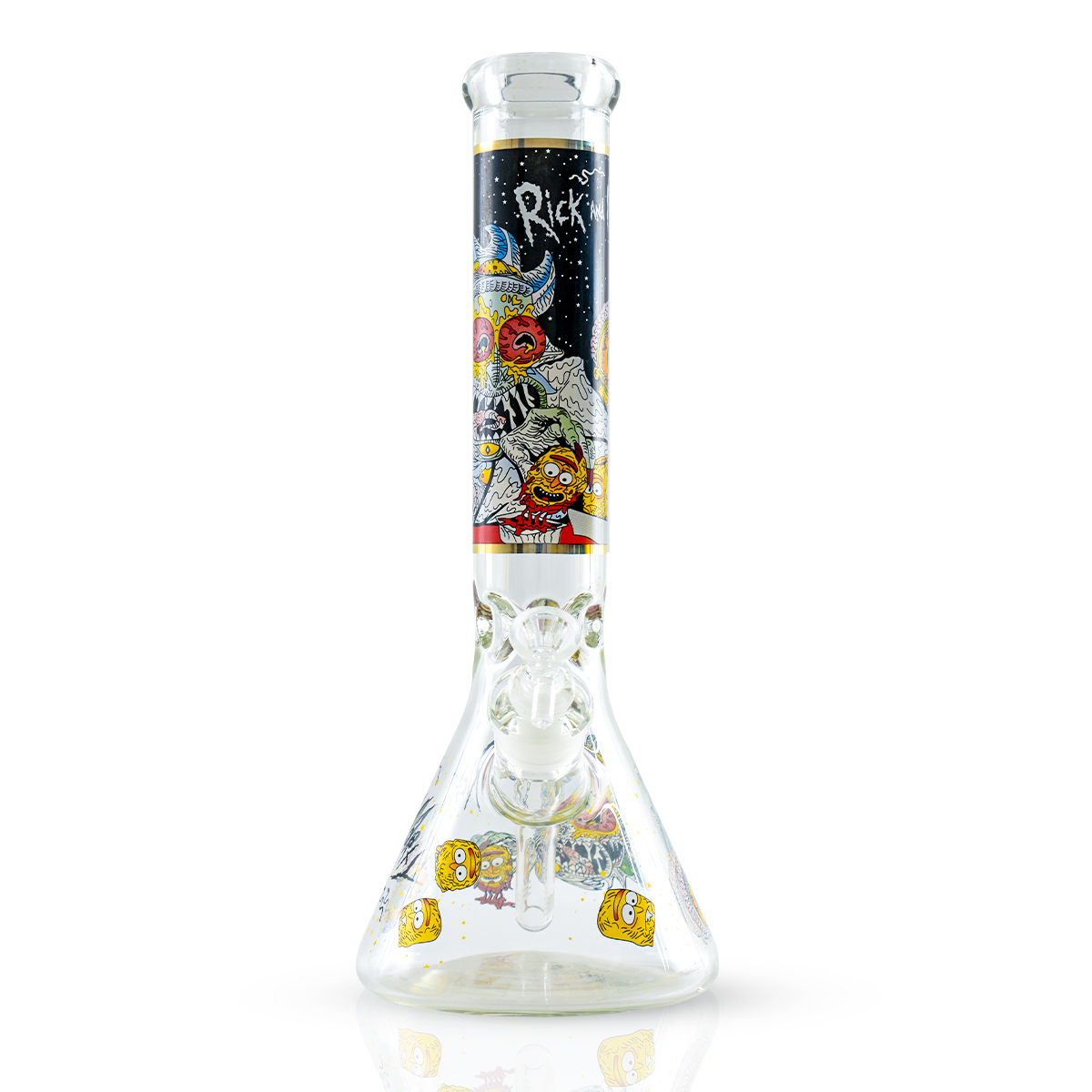 

Hookah 13.8in Morty Evil Eye Themed Beaker Glass Bong 7mm thick