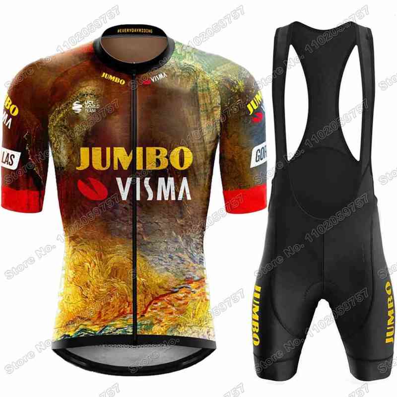 

Jumbo Visma Team Cycling Jersey France Tour Set Summer Cycling Clothing Road Bike Suit Bicycle Bib Shorts MTB Ride Apparel, 11