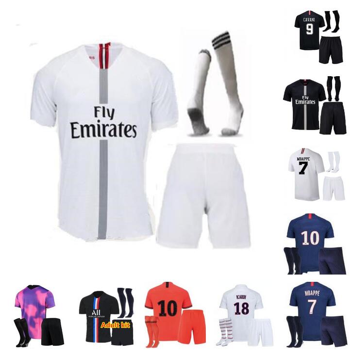 

adult kit 18 19 20 Maillots DI MARIA MBAPPE 4th Soccer Jerseys 2018 2019 2020 Marquinhos ICARDI VERRATTI Football Shirt Men maillot de foot hommes enfants Kits