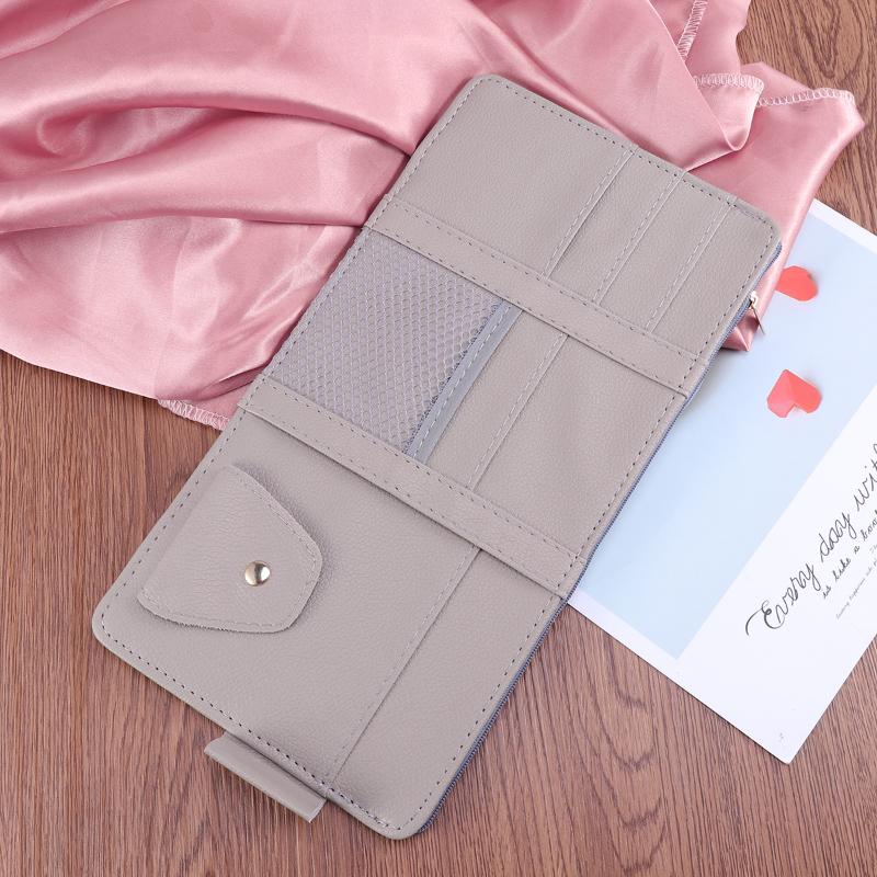 

Car Organizer Multi-functional Sun Visor Holder Zipper Auto Storage Case Tidying Box Accessories (Grey)